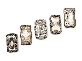 A Collection of Four American Silver Vesta Cases, Various Makers, comprising an example by Gorham Mfg. Co., Providence, RI wi