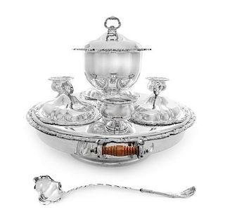 An American Silver-Plate Suppenaire Width 27 inches.