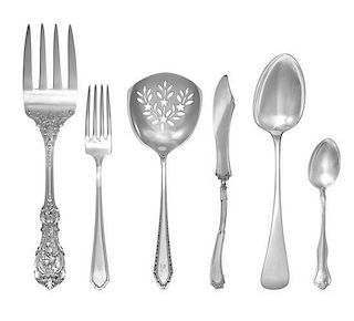 A Collection of American Silver and Silver-Plate Flatware Articles, Various Makers, comprising a Francis I pattern cold meat 