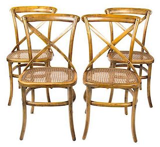 A Group of Four American Maple Side Chairs Height 35 inches.