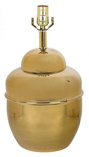 A Brass Table Lamp Height to finial 23 inches.