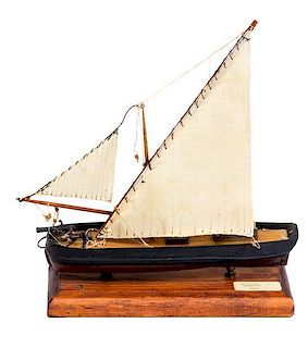 A Model of a Miniature Messina Gunboat of 1804 Height 8 inches.