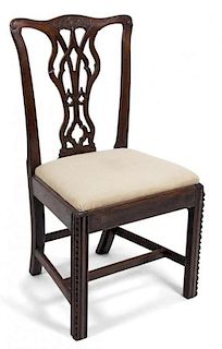 A George III Style Mahogany Side Chair Height 37 inches.