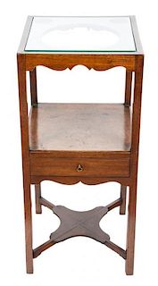 A George III Style Mahogany Wash Stand Height 30 1/2 x width 13 1/2 x depth 13 1/2 inches.