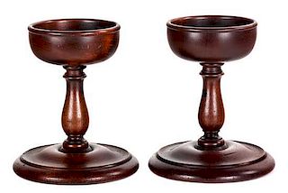 A Pair of English Treen Footed Cups Height 7 1/2 inches.