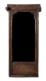 A Colonial Carved Hardwood Pier Mirror Height 53 x width 24 inches.