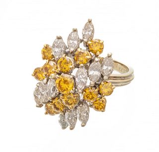 Diamond Marquis Cluster Ring, 3.59cts. Size 4 1/2 7.3g