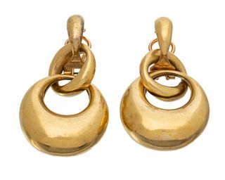 Cartier, Italy, 18Kt Yellow Gold Hoop Earrings 32.5g