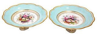 A Pair of Davenport Porcelain Compotes Diameter 9 1/2 inches.