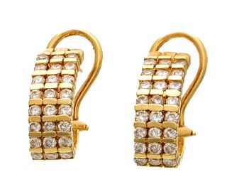 14kt Gold, Diamond Earrings, 9.3g 1 Pair