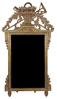 A Louis XVI Style Giltwood Mirror Height 58 x width 33 inches.