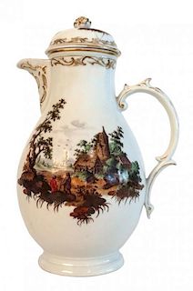 A Furstenberg Porcelain Coffee Pot Height 10 1/4 inches.