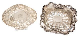 Two American Silver Bowls, Gorham Mfg. Co., Providence, RI and Watson Company, Attleboro, MA, one oval with floral border, th