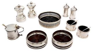 A Collection of Silver-Plate Articles, , including a pair of casters, a pair of coasters, a pair of pepper grinders, a pair o