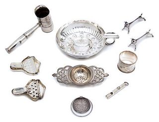 An Assembled Group of Silver-Plate and Metal Articles, , comprising: 1 Ralph Lauren whistle 1 1853 5 Franc mounted money clip