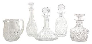 A Group of Four Cut Glass Decanters Height of tallest 11 1/2 inches.