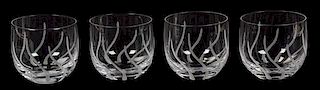 A Set of Four Cartier Cocktail Glasses Height 3 3/8 inches.
