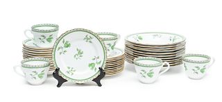 Copeland Spode (English) 'Green Fitzhugh' Porcelain Partial Dinner Service, 47 pcs