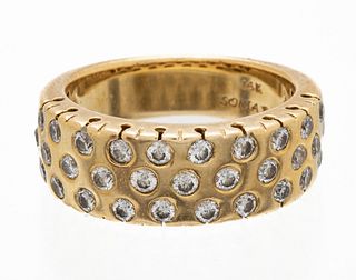 Sonia Bitton 14K White Gold And Diamond Ladies Band Ring Size 7