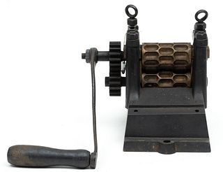 Antique Cast Iron Drop Candy Press, H 9", W 13", D 9"