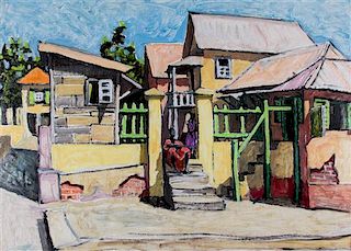 Michael Leszcynski, (Polish, 1906-1972), Group of Old Houses in Kingston, 1961
