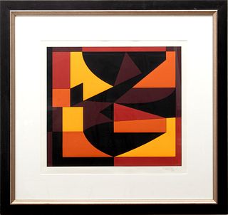 Victor Vasarely (French/Hungarian, 1906-1997) Silkscreen In Colors On Wove Paper, Ca. 1980, H 18" W 20"