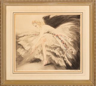 Louis Icart (French, 1888-1950) Etching, Drypoint And Aquatint On Paper, Ca. 1939, Fair Dancer, H 19.5" W 22.75"