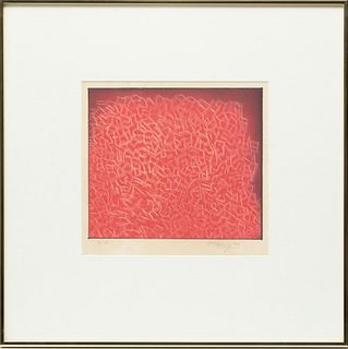 Mark Tobey, (American, 1890-1976) Aquatint In Colors, 1973, Summer Encounter, H 9" W 10.5"