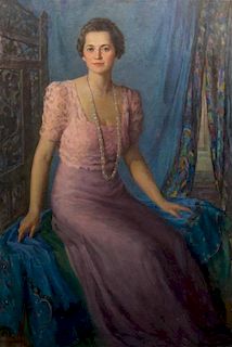 Howard Logan Hildebrandt, (American, 1872-1958), Portrait of Lilian Adams