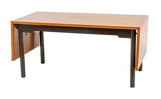 Edward Wormley For Dunbar Furniture (American) Mid Century Modern Drop Leaf Table/desk, H 28.5" W 30" L 60"