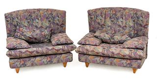 Pace Collection (NYC, 1960-2001) Upholstered Chairs, Ca. 1990, H 34.5" W 41" Depth 36" 1 Pair