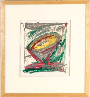 John Piet (American, B. 1946) Oil Pastel On Paper, H 12.5" W 11.75"