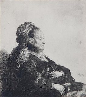 Rembrandt Van Rijn, (Dutch, 1606-1669), Rembrandt's Mother and The Little Birdge of Six (two works)