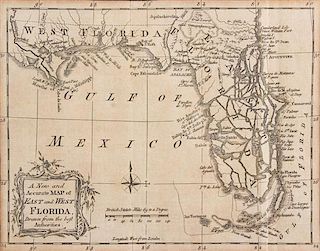 A New and Accurate Map of East and West Florida Drawn from the Authorities, 1768 Image: 6 3/4 x 8 5/8 inches.