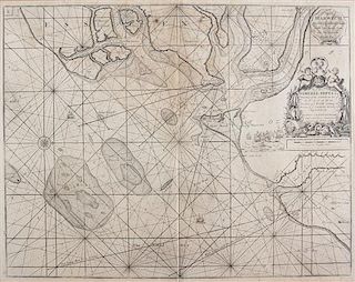 A Map of Harwich Woodbridg and Handforchvater with the Sands From the Nazeland to Hosely Bay Image: 18 x 23 inches.