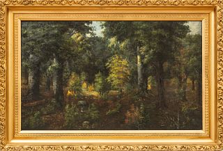 American Oil On Canvas, Ca. 20th C., Forest Landscape, H 22" W 36"