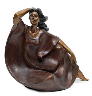 Victor Gutierrez (Mexican, B. 1950) Bronze Sculpture, 1992, H 15" W 9.5" L 16"