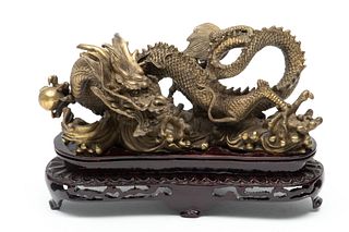 Japanese Bronze Dragon H 3.5" L 7.5"