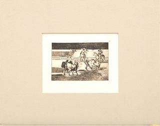 Francisco Goya (Spanish, 1746-1828) Etching, Aquatint, Drypoint And Burin, 1816, Banderillas De Fuego, From Tauromaquia, H 4.75" W 6.25"