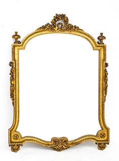 Gilt Carved Wood And Gesso Wall Mirror H 40.75" W 29.5"