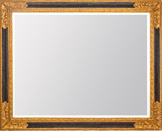 Painted And Gilt Wood Rectangular Mirror