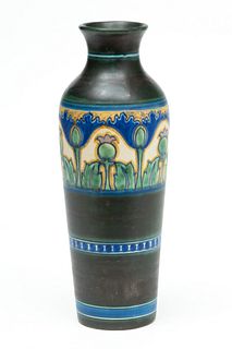 Gouda Art Pottery, (Holland,) Vase Ca. 1918, H 13.5"