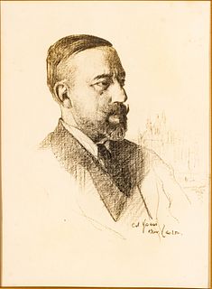 James Kerr-Lawson (Canadian, 1864-1939) Pencil On Paper, Portrait, H 9.5" W 8"
