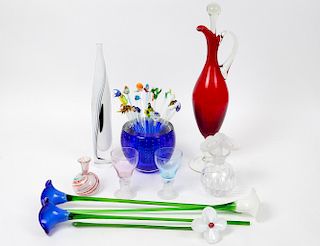 GROUP OF CONTEMPORARY GLASS VESSELS OBJECTS