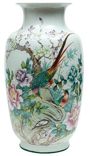 Chinese Porcelain Qianloing Style Vase, H 21" Dia. 11.5"