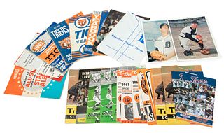 Detroit Tigers Printed Memorabilia, Score Cards, Ect. Ca. 1950s-60s