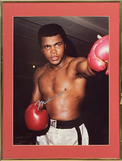 Autographed Photographic Print, Muhammed Ali, H 19.5" W 14.5"