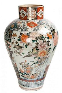 A Japanese Imari Porcelain Vase Height 22 3/4 inches.