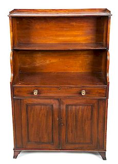 A George III English Mahogany Bookcase Height 48 x width 30 x depth 13 inches.