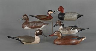 Six contemporary decoys, one labeled Ethan Allen,n